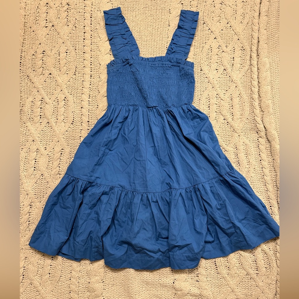 Abercrombie & Fitch Blue Ruffled Strap Mini Dress